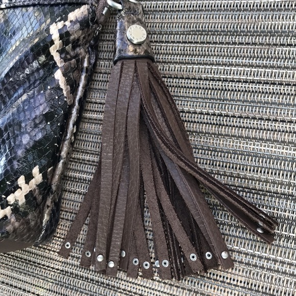 NWOT BCBGMaxAzria Foldover Snakeskin Print Clutch - Picture 7 of 9